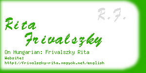 rita frivalszky business card